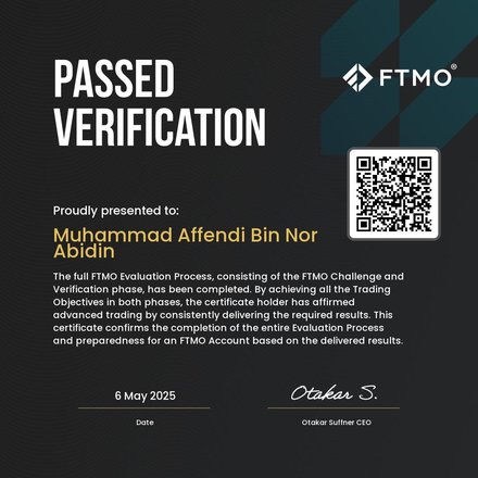 Sijil lulus FTMO Verification